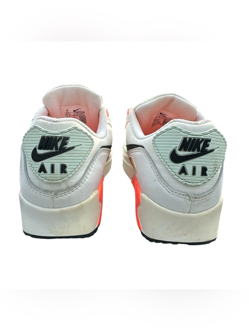 Nike Women Air Max 90 Summit White Bright Mango Sneakers Sz 9 Streetwear Casual - Picture 7 of 9